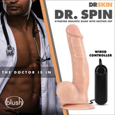 Dr. Skin Dr. Spin Realistic G-Spot 8.75-Inch Long Remote Control Vibrating Dildo With Suction Cup Base-French Quarter Lingerie